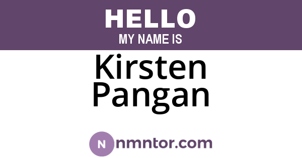 Kirsten Pangan
