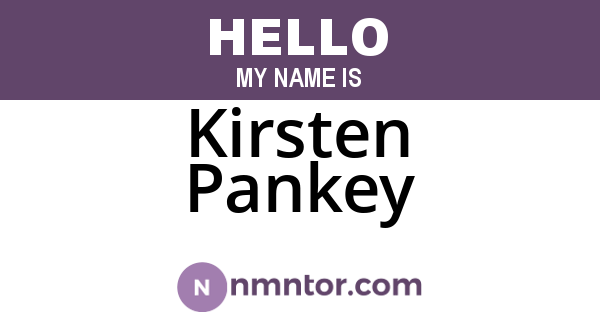 Kirsten Pankey