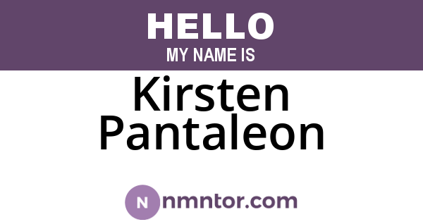 Kirsten Pantaleon