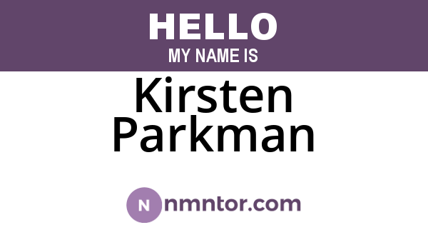 Kirsten Parkman
