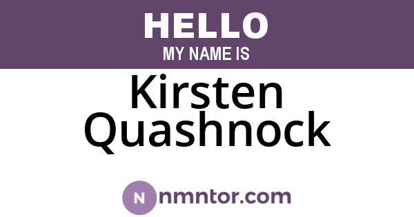 Kirsten Quashnock