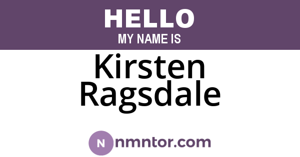 Kirsten Ragsdale