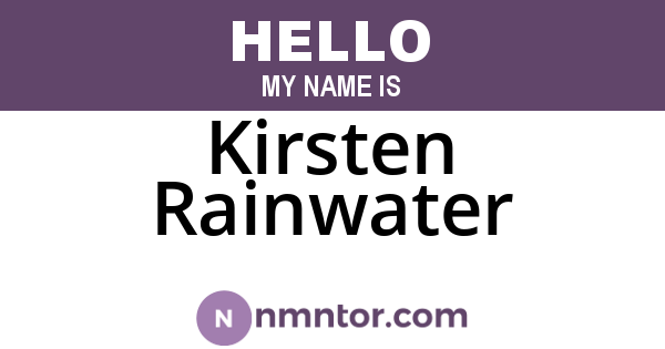 Kirsten Rainwater