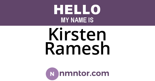 Kirsten Ramesh