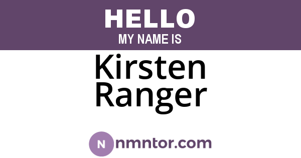 Kirsten Ranger