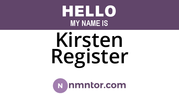 Kirsten Register