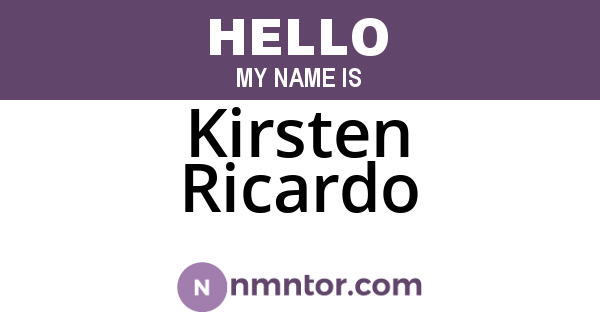 Kirsten Ricardo