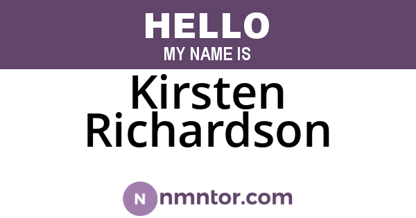 Kirsten Richardson