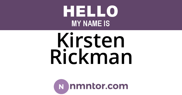 Kirsten Rickman