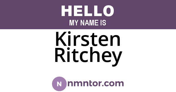Kirsten Ritchey