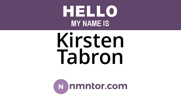 Kirsten Tabron