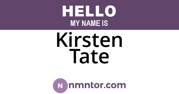 Kirsten Tate