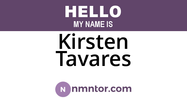 Kirsten Tavares