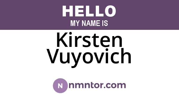 Kirsten Vuyovich