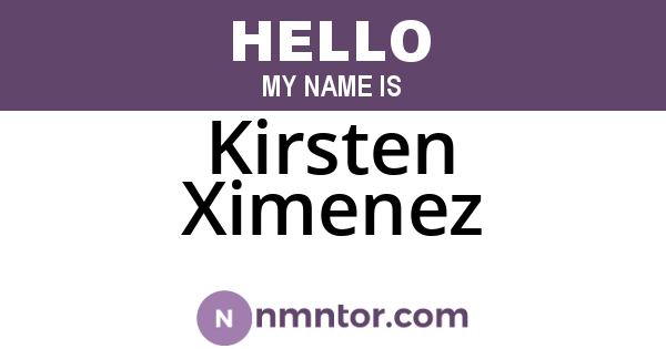 Kirsten Ximenez