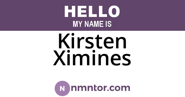 Kirsten Ximines