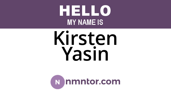 Kirsten Yasin
