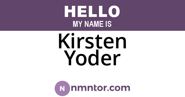 Kirsten Yoder