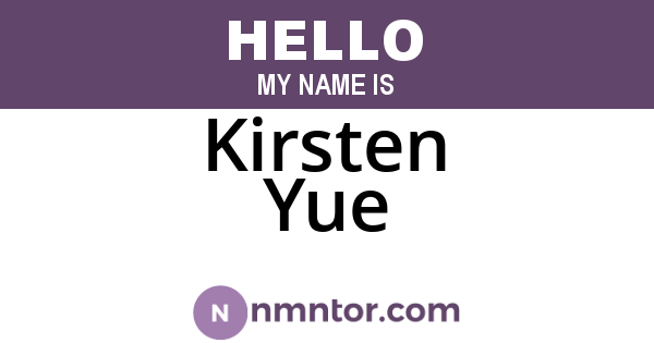 Kirsten Yue