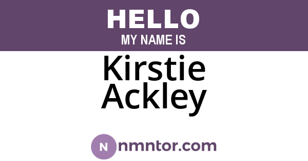 Kirstie Ackley