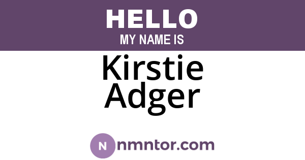 Kirstie Adger