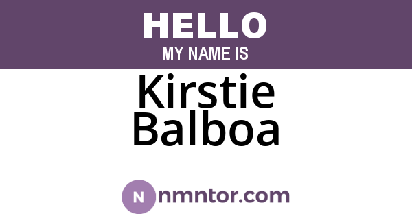 Kirstie Balboa