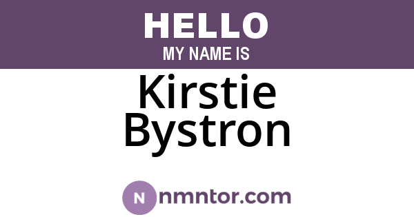 Kirstie Bystron