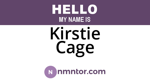Kirstie Cage