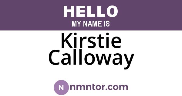 Kirstie Calloway
