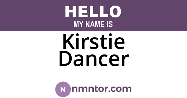 Kirstie Dancer