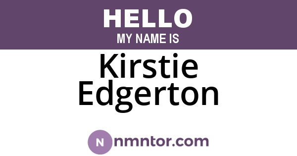 Kirstie Edgerton