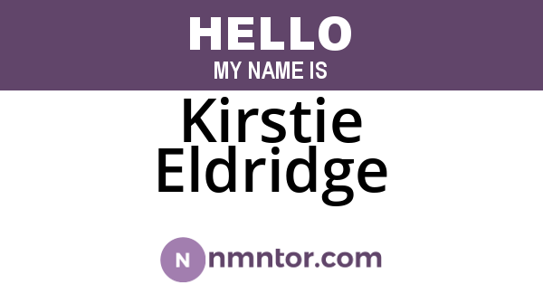 Kirstie Eldridge