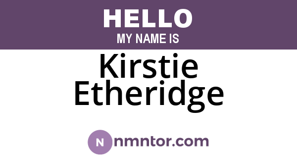 Kirstie Etheridge