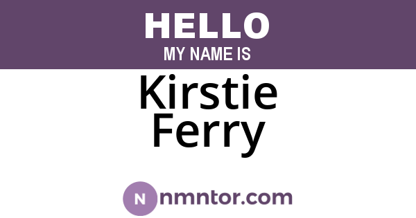 Kirstie Ferry