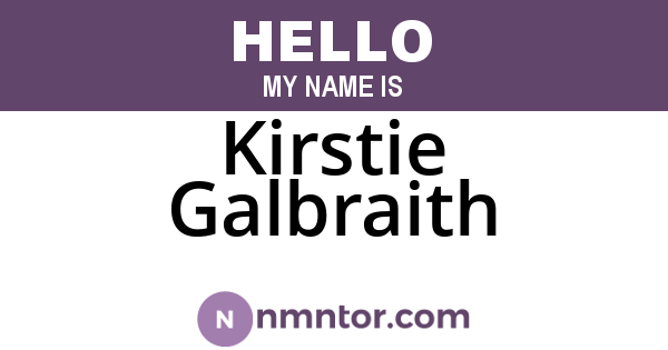 Kirstie Galbraith
