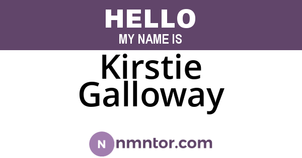 Kirstie Galloway