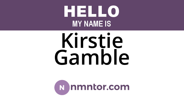 Kirstie Gamble