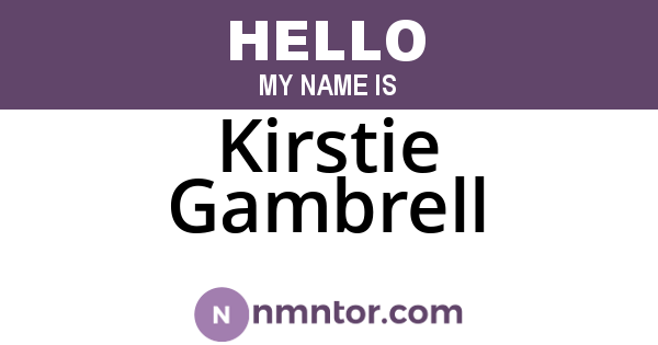Kirstie Gambrell