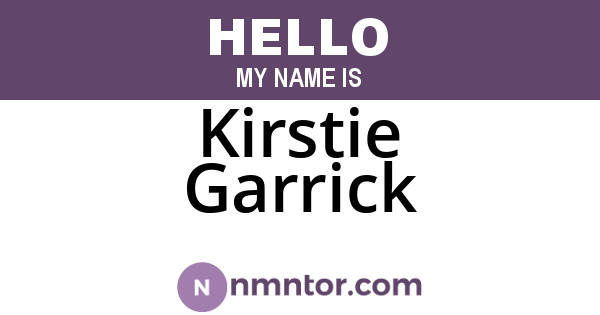 Kirstie Garrick