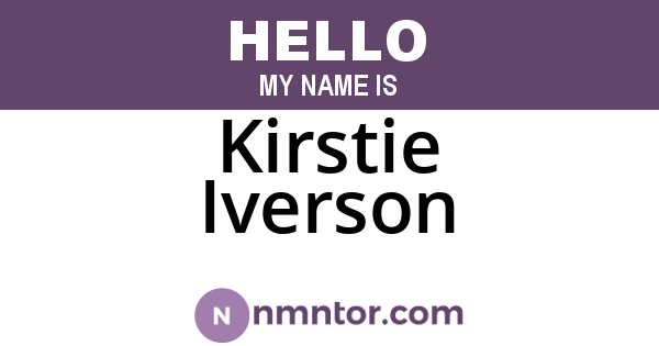 Kirstie Iverson