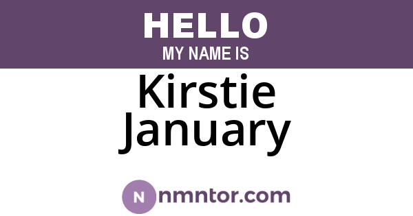 Kirstie January