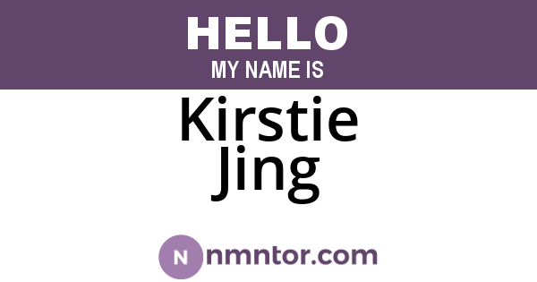 Kirstie Jing
