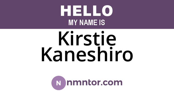 Kirstie Kaneshiro