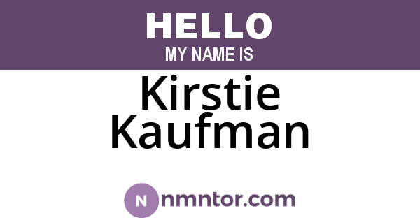 Kirstie Kaufman