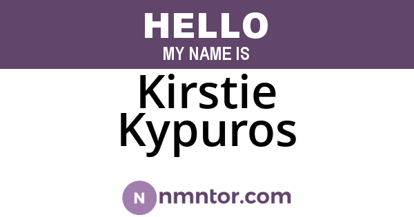 Kirstie Kypuros