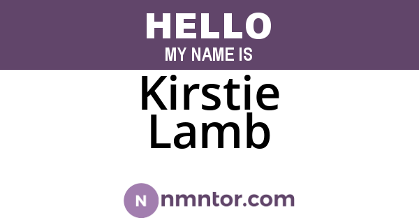 Kirstie Lamb