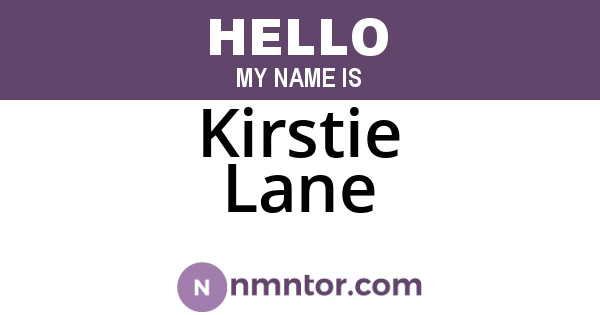 Kirstie Lane