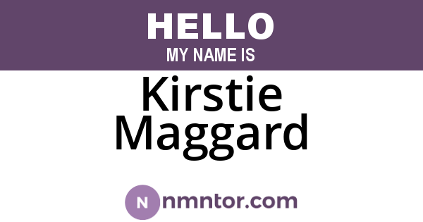 Kirstie Maggard