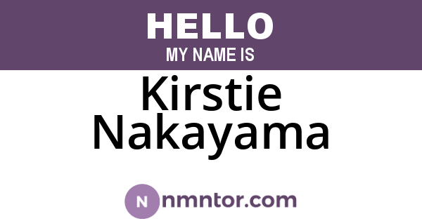 Kirstie Nakayama
