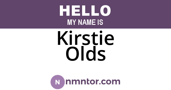Kirstie Olds
